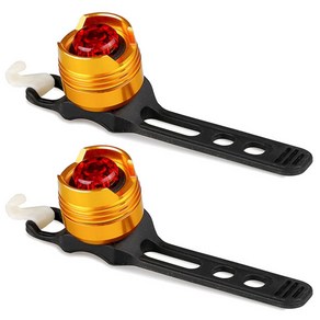 make speed 자전거 알루미늄 원형 LED 안전등 (자전거후미등) 1+1세트, 골드, 2개
