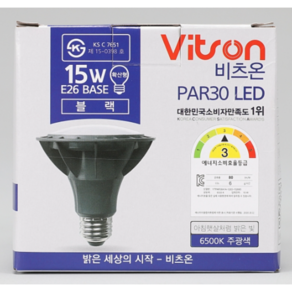 비츠온 LED PAR30 15W 확산형 블랙 6500K, 주광색, 1개