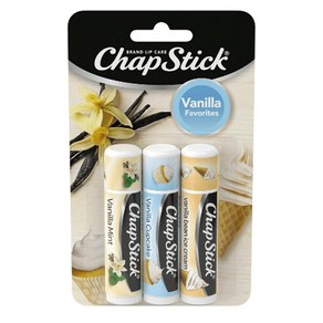 챕스틱 립밤 3개입 1팩 바닐라 페이보릿 ChapStick Vanilla Favoites Flavoed Lip Balm 0.15oz 3 pack, 3개