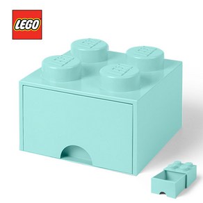 [LEGO]레고 블럭 서랍 정리함 4구_아쿠아 서랍형, 단품, 1개