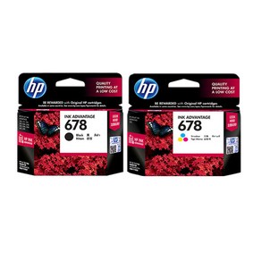 [HP] 완전 정품 DESKJET INK 1015 프린터전용 HP678검정+HP678칼라 잉크 세트