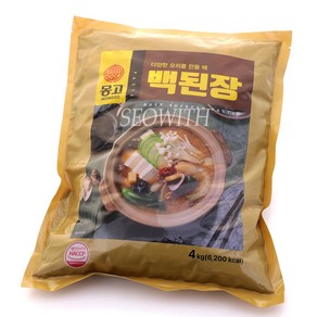 마산몽고 몽고 백된장 4kg X 2개/무료배송/색상이 밝고 된장냄새가 거의 없는 깔끔한 일본식 된장제품, 2개