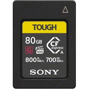 Sony 80GB 터프 CF익스프레스 타입 A 플래시 메모리 카드 - VPG400 비디오 성능 보증 포함 고속 G 시리즈 (800MB/s 읽기 및 쓰기 700MB/s) – CEA-, 1개