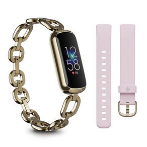 Fitbit Luxe 스페셜 에디션 피트니스 트래커 gojana 파커 링크 팔찌 + 피오니 클래식 벨트 LS사이즈, 상세페이지 참조