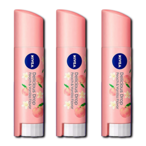 니베아 NIVEA 일본 과일립밤 사과향 3.5g 1초재팬, 복숭아, 3개