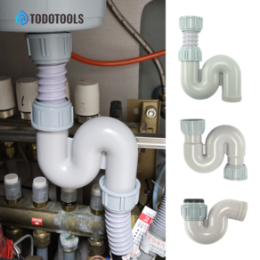 싱크대 배수구 냄새트랩 S자형 낮은형 악취차단 벌레방지 씽크대냄새제거, A.싱크S트랩 너트-너트(+유니온볼트), 1개