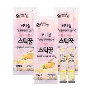 허니쉼 스틱꿀 아카시아벌꿀 15gx30개, 150g, 3개