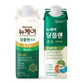 뉴케어 당플랜프로(230ml) 인절미맛(곡물맛) 12팩 + 호두맛 12팩 / MPB식단 MPB당뇨식 MPB /용량과 단백질은 높이고 칼로리와 탄수화물은 DOWN, 1세트