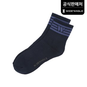 와이드앵글 공식 남성 CO 중목 W 파일 양말 M WMU24S02N4, Navy, 1개