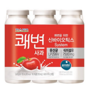[메가마트]파스퇴르 쾌변 요구르트 사과 150ml, 3개