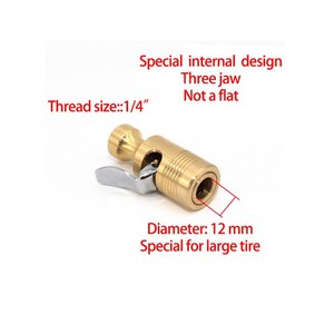 12mm 타이어 에어 척 자동차 트럭 클램프 황동 펌프 클립 팽창기 압축기 액세서리, [01] 12mm, 1개