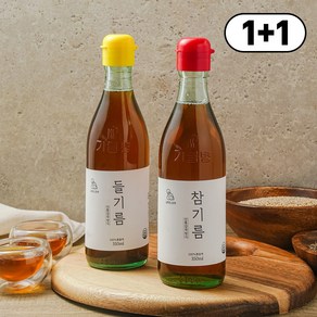 저온압착 참기름+들기름 350ml 2병세트 방앗간 통참깨 1회착유, 2개