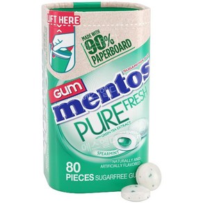 멘토스 스피아민트 퓨어프레시 껌 Mentos Pue Fesh Speamint 80개입, 1개