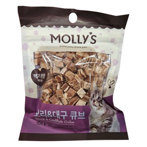 몰리스 오리 & 대구 큐브, 100g, 1개