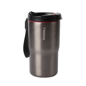트윙고 더카페 스트랩 텀블러 480ML, 스틸블랙, 1개
