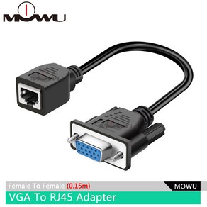 rgbtohdmi MOWU-VGA 익스텐더 Male To Lan Cat5 RJ45 이더넷 암 어댑터 0.15m 연결