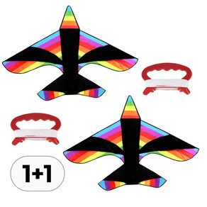 1+1 비행기연 연날리기 세트 얼레 연실 포함 연 날리기 연얼레 실 키트 가오리연 방패연 어린이 유치원 초등 학생 전통 민속 야외 놀이 패키지