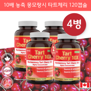 몽모랑시 타트체리 120캡슐 5000mg 10배 농축 Tat chey 허바 캐나다, 120정, 4개