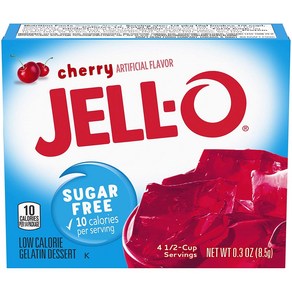 0.3 Ounce (Pack of 6) Jell-O Chey Suga-Fee Gelati 0.3 온스(6개 팩) 젤로 체리 무설탕 젤라틴 믹스(0.3온스 상자 6개 팩, 8g, 6개