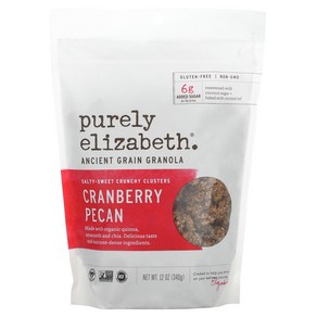 Puely Elizabeth 고대 유기농 곡물 그라놀라 크랜베리 피칸 12 oz (340 g) 1팩, 340g, 1개