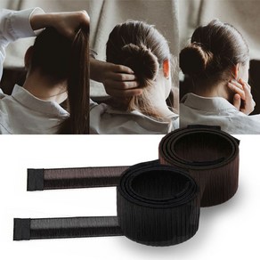 당고머리 스틱밴드 올림머리 똥머리 헤어끈 만두머리 똥머리밴드, 블랙, 1개