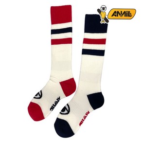 ANNIE BOARD SPORTS SOCKS 애니 스키 스노우보드 겨울 양말 성인여성 22-25cm, 블랙레드, 1개