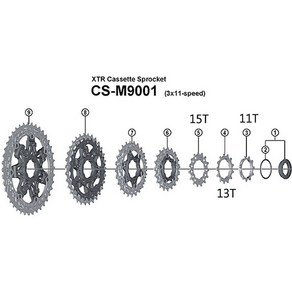 시마노 자전거 후일 스프라켓 부품 11단 XTR CS-M9000 11T/13T/15T(2099), 1개