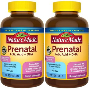 NatueMade 네이쳐메이드 프레나탈 멀티 임산부 영양제 Penatal Multi + DHA 150 소프트젤, 150정, 2개