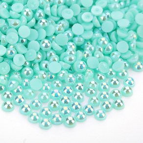 장식 색상 공예 반 플랫 4mm 6mm 네일 8mm 모조 DIY 2mm 백 아트 10mm 진주 둥근 AB 3mm 비즈 5mm, 8mm 100pcs, AB Tuquoise, 1개