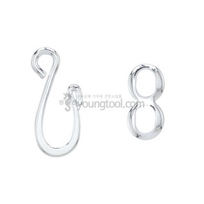 황동 U자형 후크 23.8 mm Silver색 도금 10개입