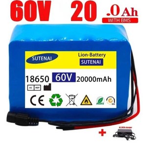 18650 리튬 이온 배터리 팩 67.2V 120000mAh Ebike 전기 자전거 스쿠터 30A BMS 750W 와트 16S2P, 1개, 1개입