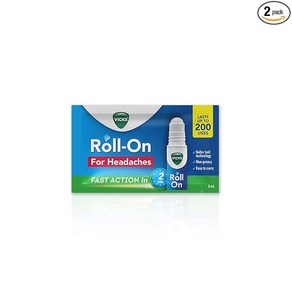 Vicks Headache Relief Roll-On 2s Pack Fast Action in 2 Minutes with Menthol & Campho, 4개