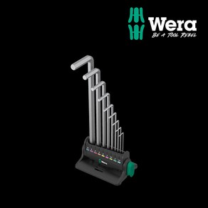 WERA 베라 수공구 9509 Hex-Plus 8 L 렌치 세트 스탠드 랙 자화기 9pcs (022102)