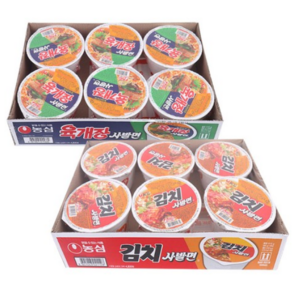 농심 육개장 사발면 컵라면 86g + 김치 사발면 컵라면 86g