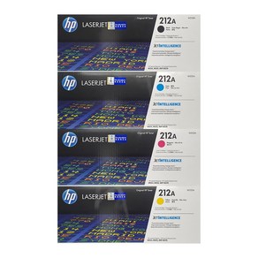 HP 정품토너 212A W2120A W2121A W2122A W2123A M554dn M555dn 4색세트, 1개, 검정+파랑+빨강+노랑