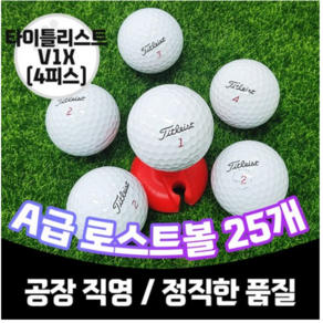 [주식회사 트리거]타이틀리스트 로스트볼 A급 V1X 4피스 골프공, 1개, V1X(4피스), 25개입