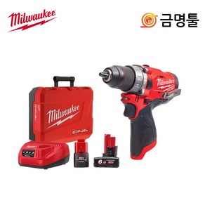 밀워키 M12 FPD-632C 충전햄머드릴 신형드릴척 12V 2팩 밀워키충전해머드릴 충전함마, 본품 + 배터리2개이상, 2세트