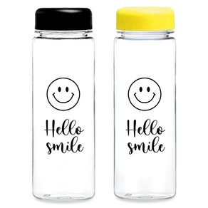 BPA Fee PET 미니무지보틀350ml 500ml 물병 물통 기념품 답례품 졸업 입학 체육대회 운동회 개업 집들이 선물, 헬로스마일보틀500ml, 1개