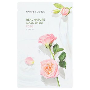 Natue Republic 리얼 네이처 뷰티 마스크 시트 로즈 1매 23ml(0.77fl oz), 1개, 23ml