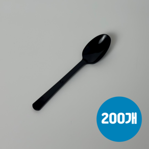 청년팩 일회용 숟가락 수저 블랙 개별포장 플라스틱 스푼, 1개, 200개