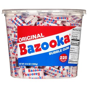 Bazooka Bubble Gum 바주카 버블검 핑크색 츄잉껌 225개, 오리지널 핑크 버블 껌, 1개, 1.32kg