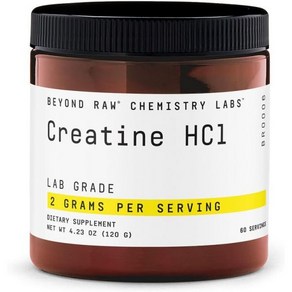 BEYOND RAW Chemisty Labs 크레아틴 HCl 파우더  근육 성능 향상 60인분, 1개, 120g