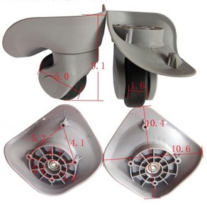 1쌍 교체 수하물 바퀴 수리 액세서리 여행 가방 수하물을 위한 범용 수하물 음소거 바퀴
