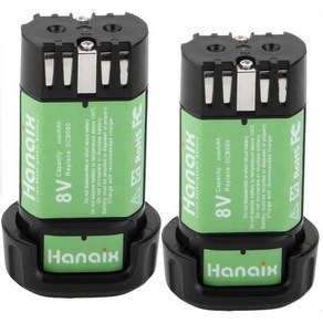 Hanaix 2Pack 2000mAh 8V MAX Replacement Battey fo DEWALT DCB080 DCB095 DCF682 DW4390 DCF680N1 DCF6, 2개