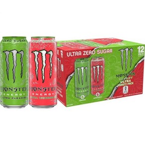 Monster Energy 울트라 버라이어티 팩 제로 울트라 피치 킨 스트로베리 드림 무설탕 에너지 드링크 473.2ml16온스 15팩 364222