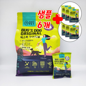 벅스펫 강아지 전연령 벅스독 오리지널 영양 사료, 1.2kg, 1개, 과일/야채