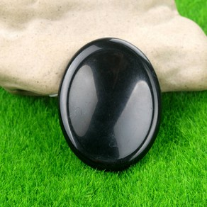 치유용 천연 크리스탈 엄지 스톤 Woystone Reiki 차크라 석영 마사지 팜 테라피 영적 명상 35x45mm 1개, [06] Black Obsidian