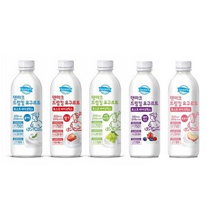 덴마크 드링킹요구르트 750mL 플레인2+딸기2+샤인2+베리2+복숭아2/총10개/대용량/냉장무배, 355ml