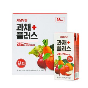 서울우유 과채플러스 레드 190ml 16팩-과채주스과채음료야채주스과일주스, 16개