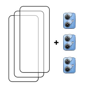 모토로라 모토 G64 용 유리 스크린 보호대 풀 커버 강화 휴대폰 카메라 렌즈 필름 G54 G84 G14, 한개옵션2, 01 3Glass-3Camea Film